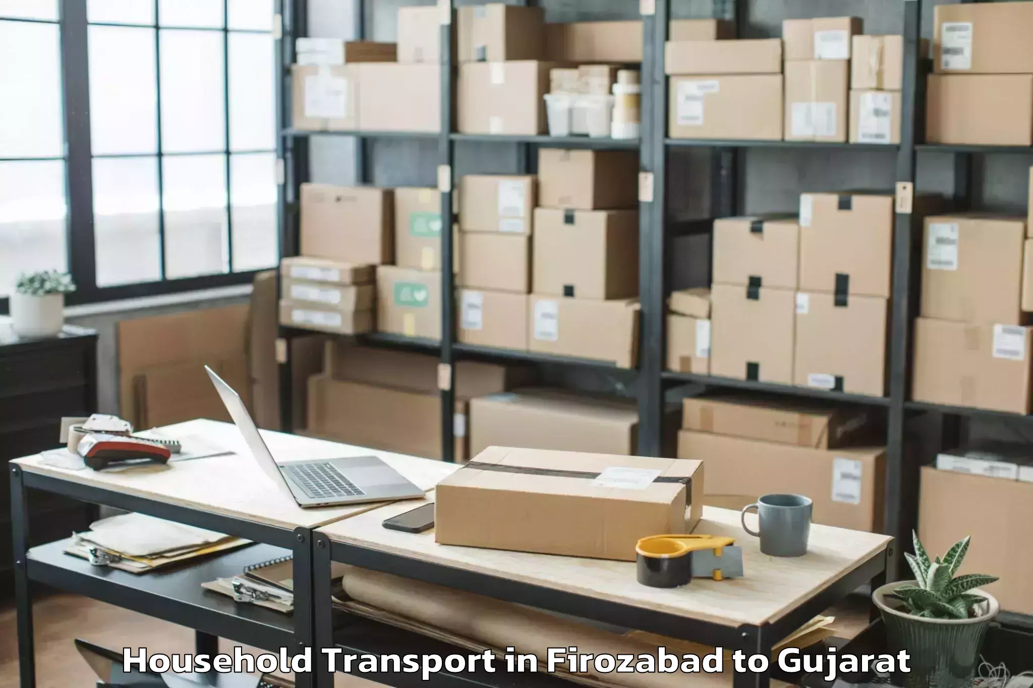 Easy Firozabad to Bhanvad Household Transport Booking